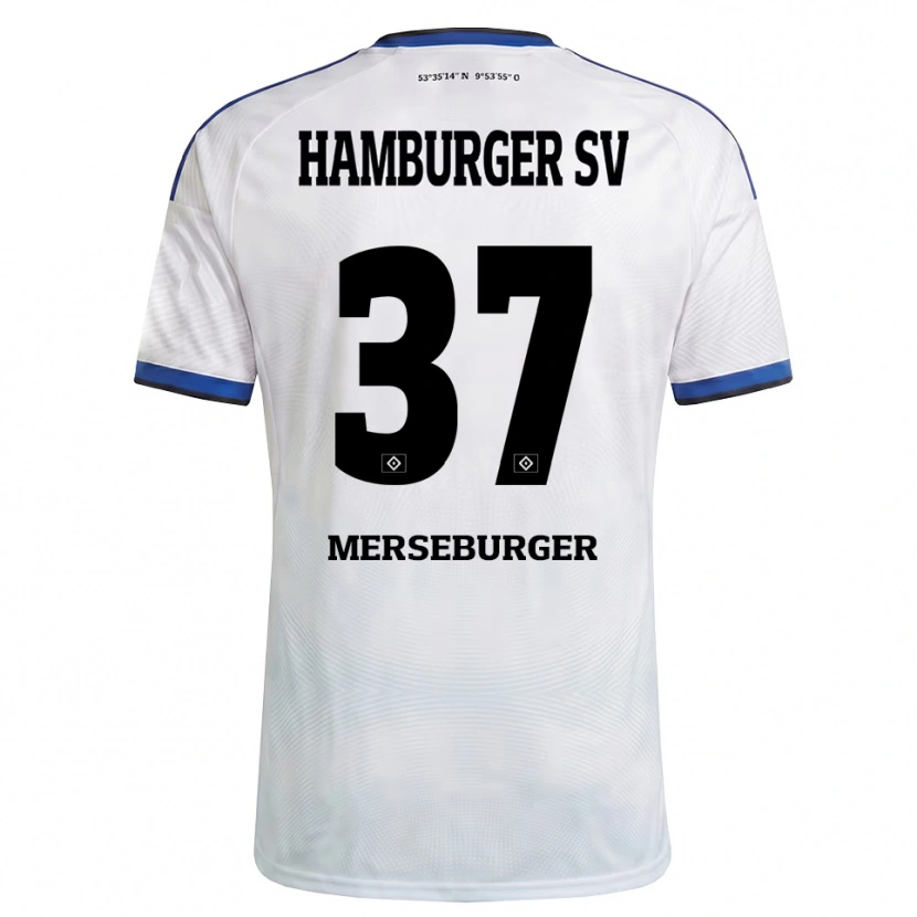 Danxen Mann Dominik Merseburger #37 Hvit Svart Blå Hjemmetrøye Drakt Trøye 2026/27 Skjorter T-Skjorte