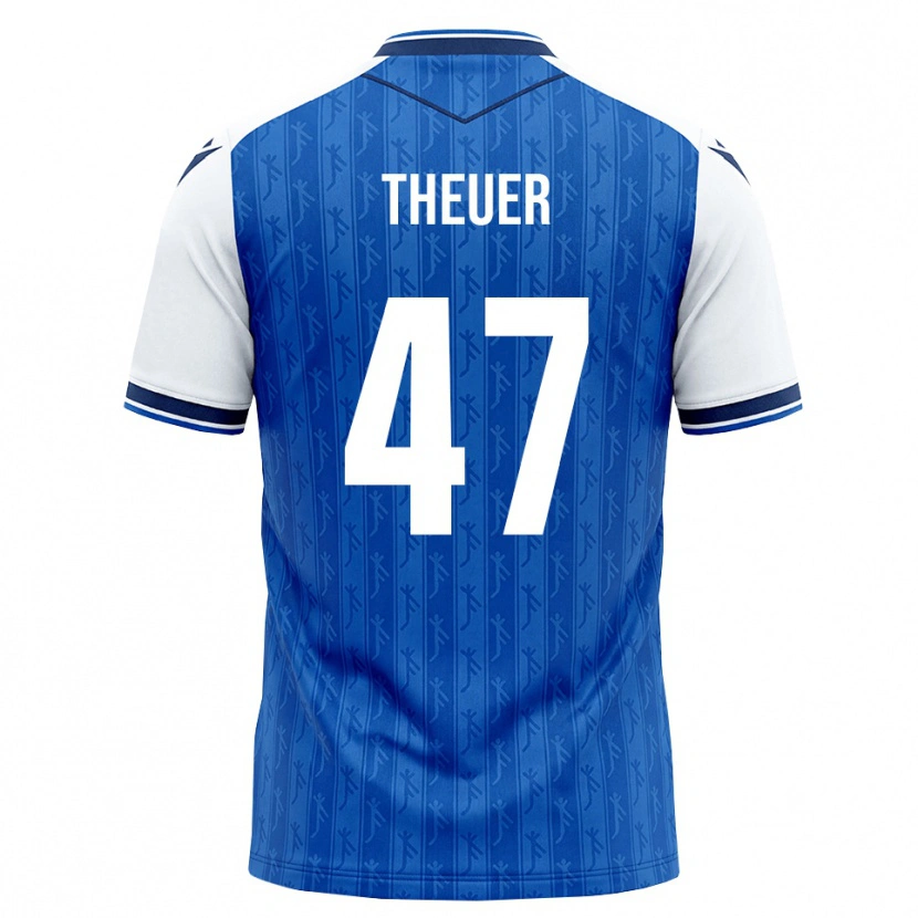 Danxen Mann Maximilian Theuer #47 Kongeblå Hvit Hjemmetrøye Drakt Trøye 2026/27 Skjorter T-Skjorte