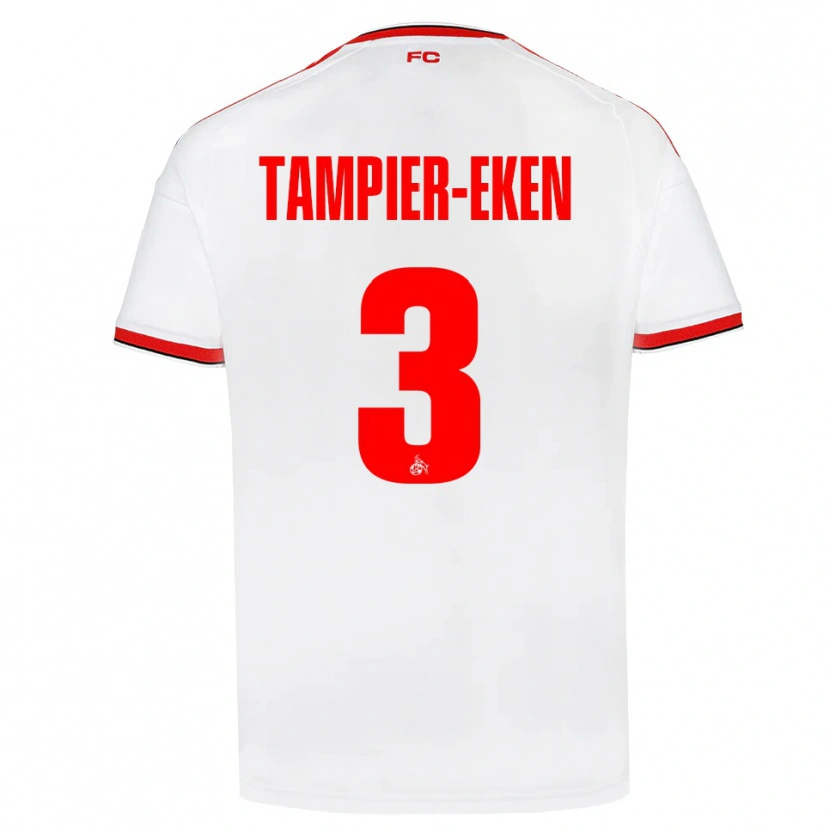 Danxen Mann Pierre Tampier-Eken #3 Hvit Rød Svart Hjemmetrøye Drakt Trøye 2026/27 Skjorter T-Skjorte