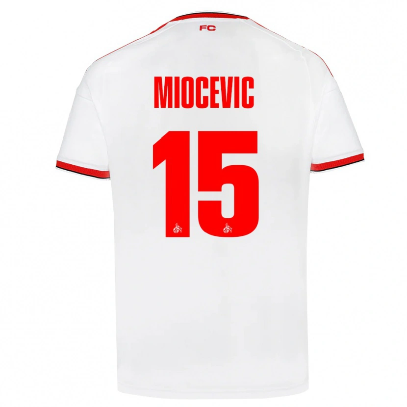 Danxen Mann Gabriel Miocevic #15 Hvit Rød Svart Hjemmetrøye Drakt Trøye 2026/27 Skjorter T-Skjorte