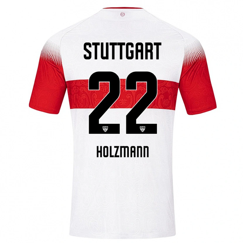Danxen Mann Lucas Holzmann #22 Hvit Rød Gul Hjemmetrøye Drakt Trøye 2026/27 Skjorter T-Skjorte
