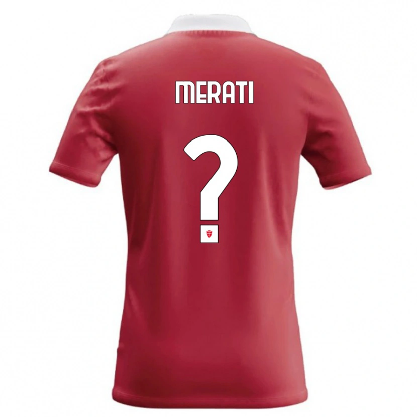 Danxen Mann Mattia Merati #0 Rød Hvit Hjemmetrøye Drakt Trøye 2026/27 Skjorter T-Skjorte