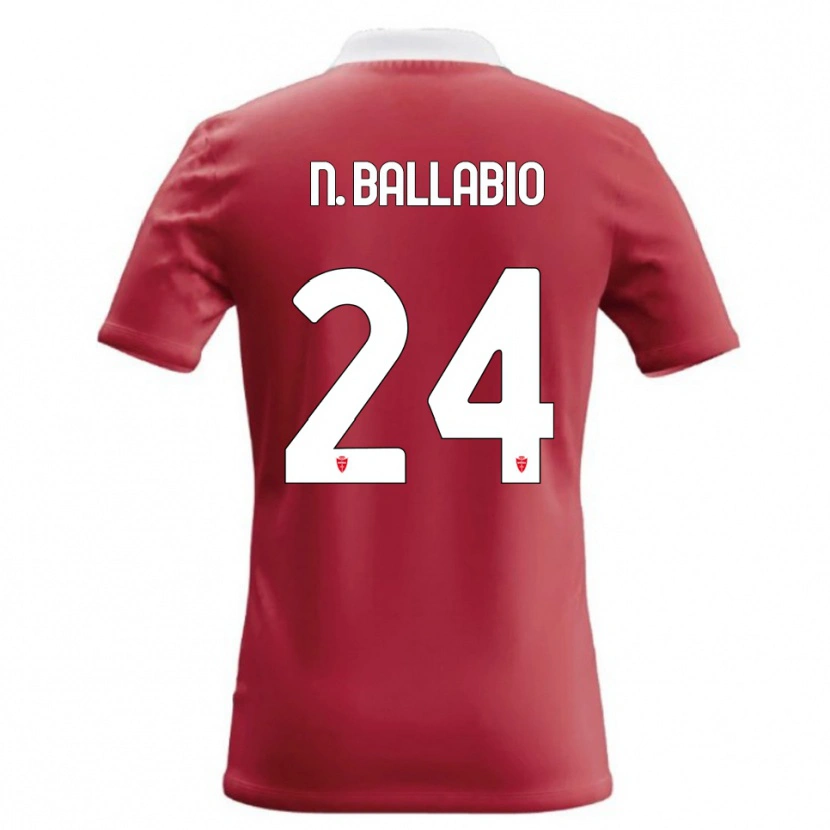 Danxen Mann Nicolò Ballabio #24 Rød Hvit Hjemmetrøye Drakt Trøye 2026/27 Skjorter T-Skjorte