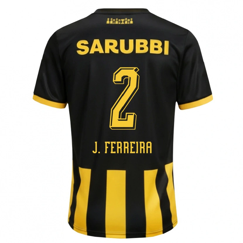 Danxen Mann Joaquín Ferreira #2 Svart Gul Hjemmetrøye Drakt Trøye 2026/27 Skjorter T-Skjorte