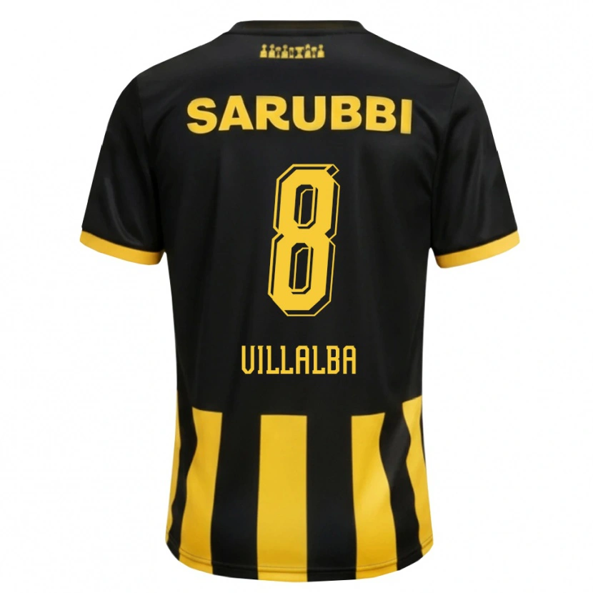 Danxen Mann Héctor Villalba #8 Svart Gul Hjemmetrøye Drakt Trøye 2026/27 Skjorter T-Skjorte