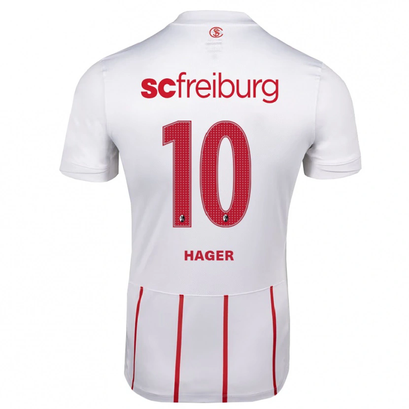 Danxen Mann Marc Hager #10 Hvit Rød Gul Bortetrøye Drakt Trøye 2026/27 Skjorter T-Skjorte