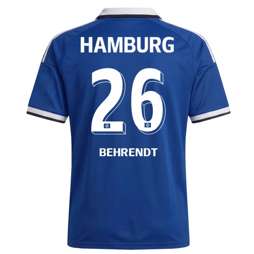 Danxen Mann Marlon Behrendt #26 Hvit Blå Bortetrøye Drakt Trøye 2026/27 Skjorter T-Skjorte