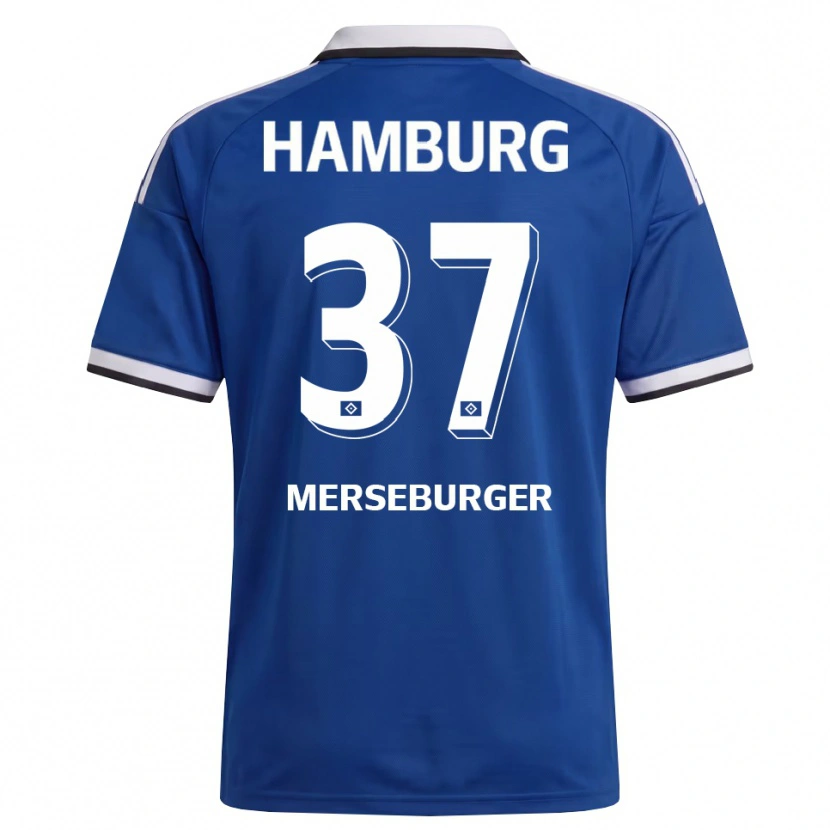 Danxen Mann Dominik Merseburger #37 Hvit Blå Bortetrøye Drakt Trøye 2026/27 Skjorter T-Skjorte