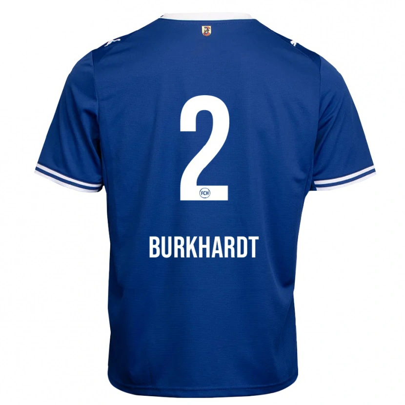 Danxen Mann Hannes Burkhardt #2 Kongeblå Hvit Bortetrøye Drakt Trøye 2026/27 Skjorter T-Skjorte