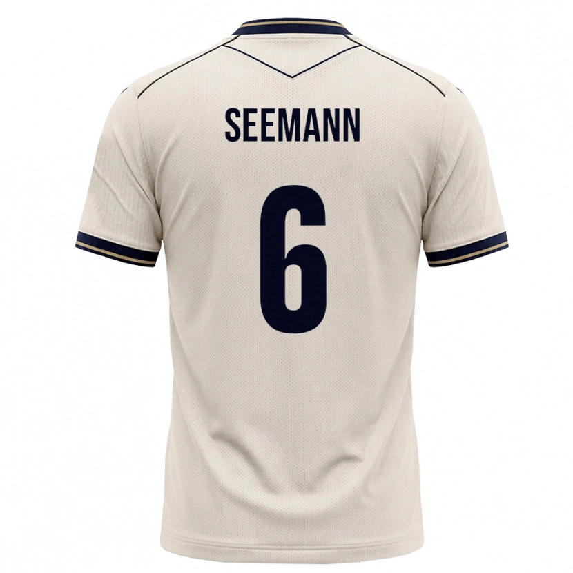 Danxen Mann Elias Seemann #6 Off-White Blekkblå Bortetrøye Drakt Trøye 2026/27 Skjorter T-Skjorte