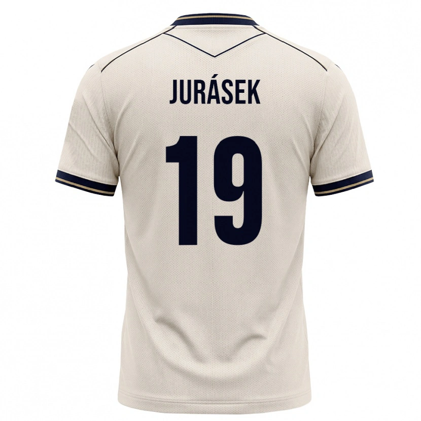 Danxen Mann David Jurásek #19 Off-White Blekkblå Bortetrøye Drakt Trøye 2026/27 Skjorter T-Skjorte