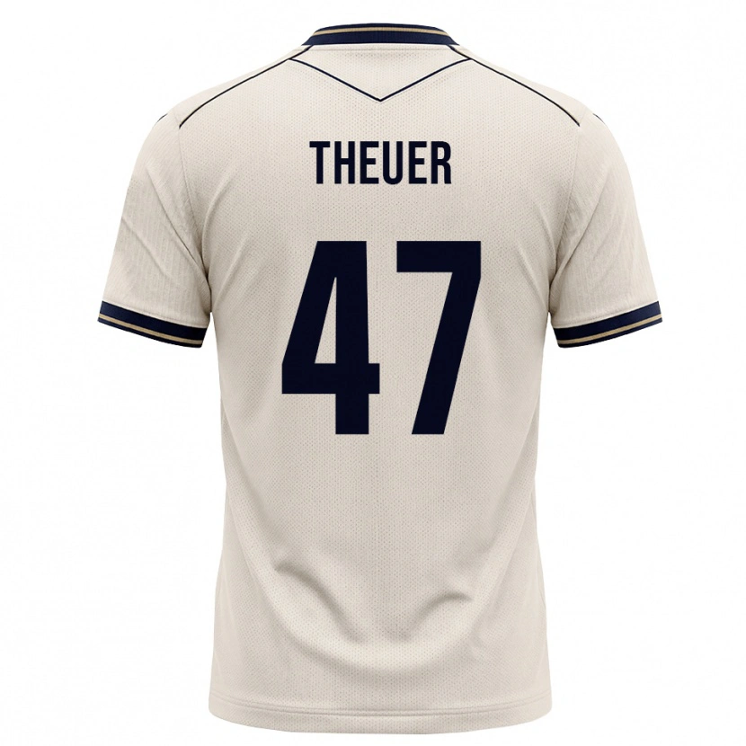 Danxen Mann Maximilian Theuer #47 Off-White Blekkblå Bortetrøye Drakt Trøye 2026/27 Skjorter T-Skjorte