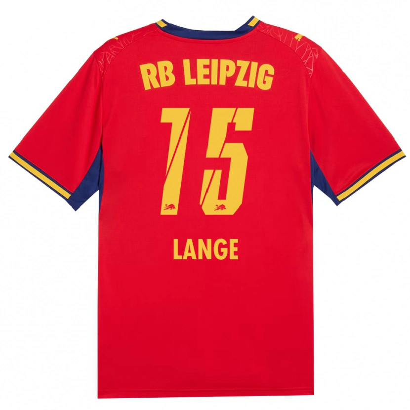 Danxen Mann Oskar Lange #15 Rød Gul Kongeblå Bortetrøye Drakt Trøye 2026/27 Skjorter T-Skjorte