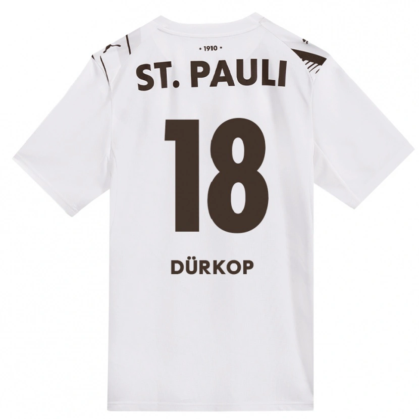Danxen Mann Paul Dürkop #18 Kaffe Hvit Rød Bortetrøye Drakt Trøye 2026/27 Skjorter T-Skjorte