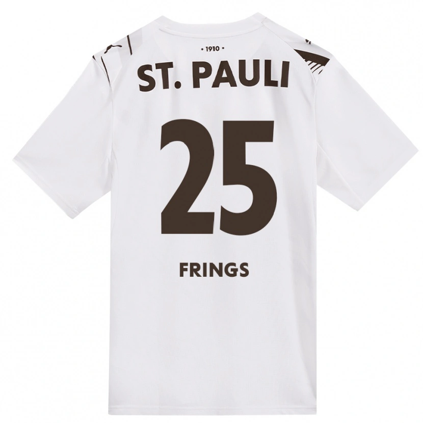 Danxen Mann Emma Frings #25 Kaffe Hvit Rød Bortetrøye Drakt Trøye 2026/27 Skjorter T-Skjorte
