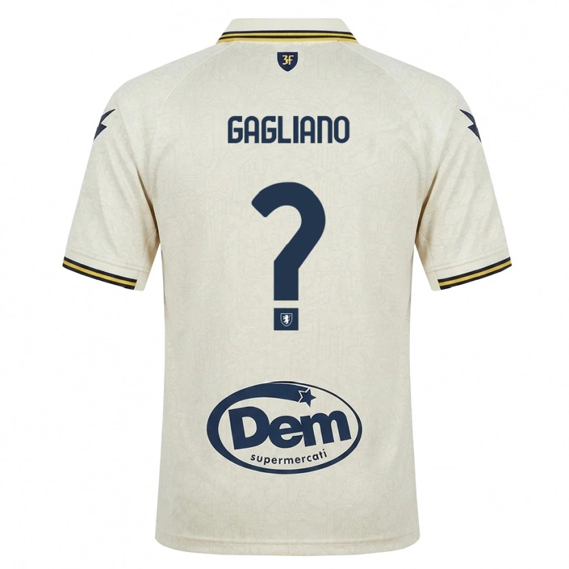 Danxen Mann Mattia Gagliano #0 Oldlace Gul Svart Bortetrøye Drakt Trøye 2026/27 Skjorter T-Skjorte