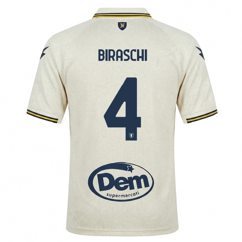 Danxen Mann Davide Biraschi #4 Oldlace Gul Svart Bortetrøye Drakt Trøye 2026/27 Skjorter T-Skjorte