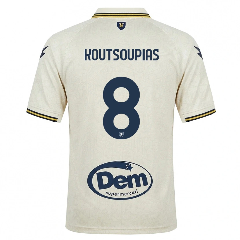 Danxen Mann Ilias Koutsoupias #8 Oldlace Gul Svart Bortetrøye Drakt Trøye 2026/27 Skjorter T-Skjorte