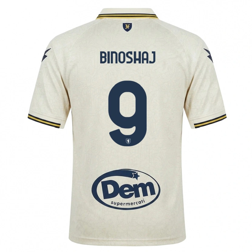 Danxen Mann Samuele Binoshaj #9 Oldlace Gul Svart Bortetrøye Drakt Trøye 2026/27 Skjorter T-Skjorte