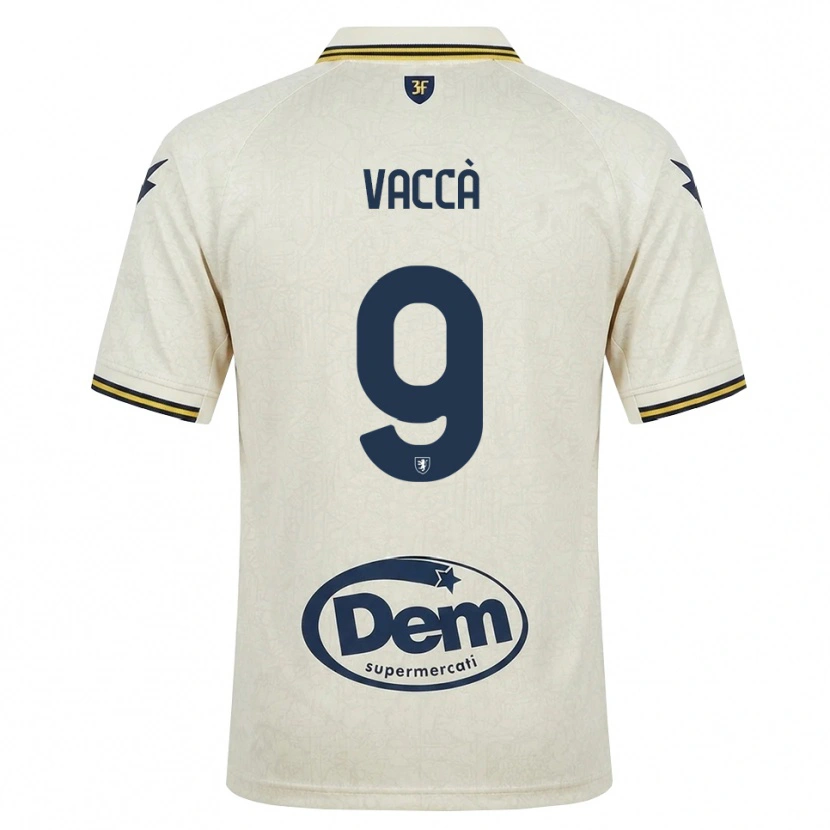 Danxen Mann Antonio Vaccà #9 Oldlace Gul Svart Bortetrøye Drakt Trøye 2026/27 Skjorter T-Skjorte