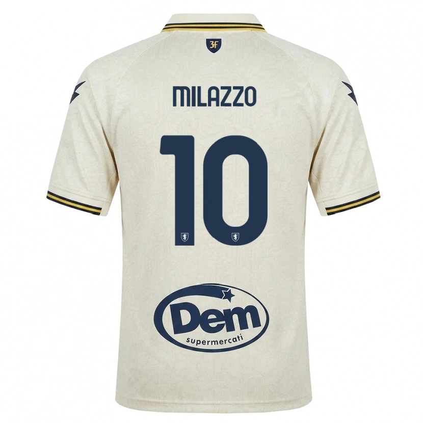 Danxen Mann Simone Milazzo #10 Oldlace Gul Svart Bortetrøye Drakt Trøye 2026/27 Skjorter T-Skjorte