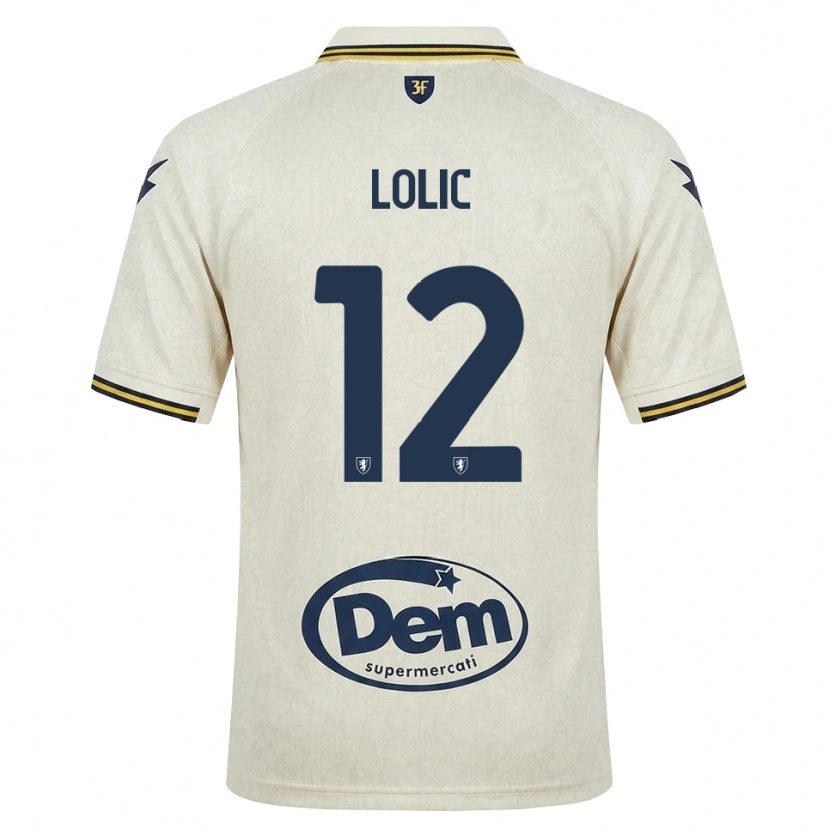 Danxen Mann Eldin Lolic #12 Oldlace Gul Svart Bortetrøye Drakt Trøye 2026/27 Skjorter T-Skjorte