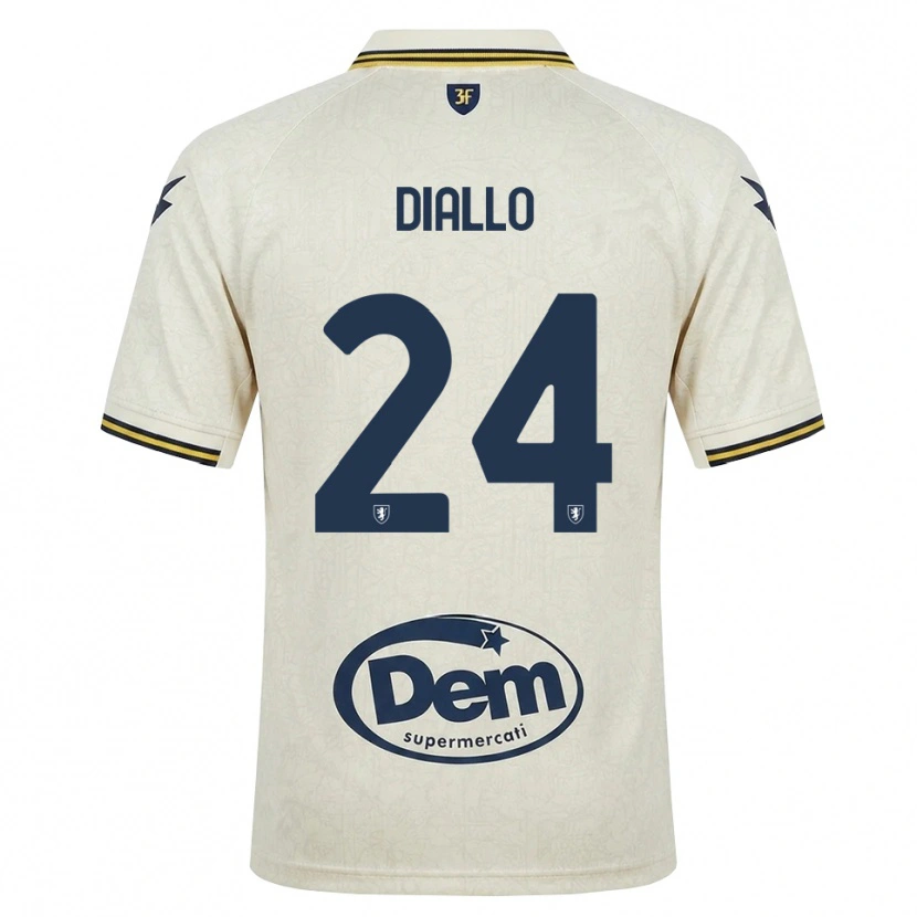 Danxen Mann Abdoul Diallo #24 Oldlace Gul Svart Bortetrøye Drakt Trøye 2026/27 Skjorter T-Skjorte
