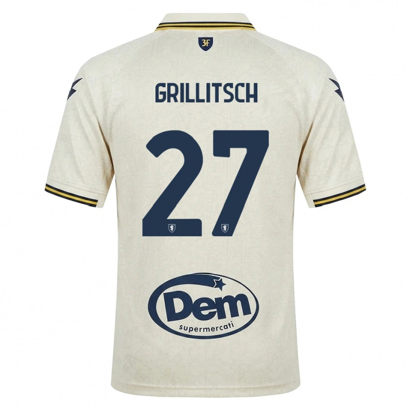 Danxen Mann Florian Grillitsch #27 Oldlace Gul Svart Bortetrøye Drakt Trøye 2026/27 Skjorter T-Skjorte
