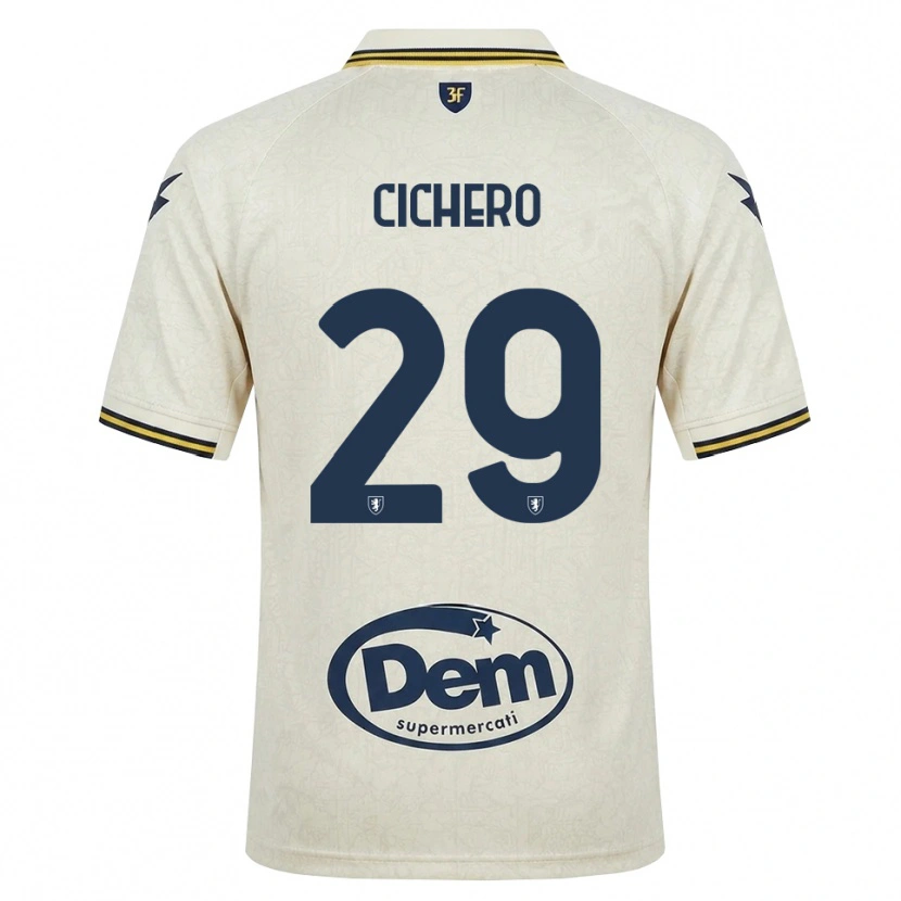 Danxen Mann Alejandro Cichero #29 Oldlace Gul Svart Bortetrøye Drakt Trøye 2026/27 Skjorter T-Skjorte