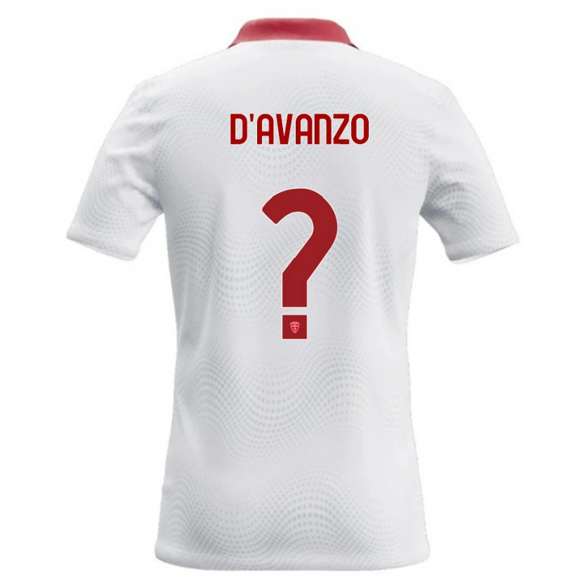 Danxen Mann Andrea D'avanzo #0 Hvit Rød Bortetrøye Drakt Trøye 2026/27 Skjorter T-Skjorte