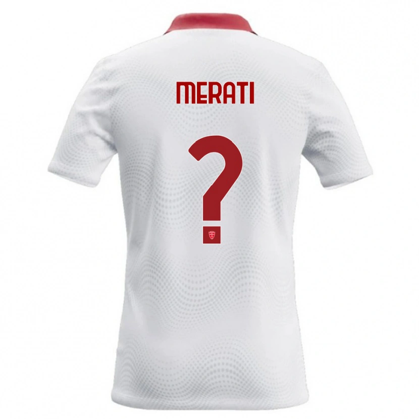 Danxen Mann Mattia Merati #0 Hvit Rød Bortetrøye Drakt Trøye 2026/27 Skjorter T-Skjorte