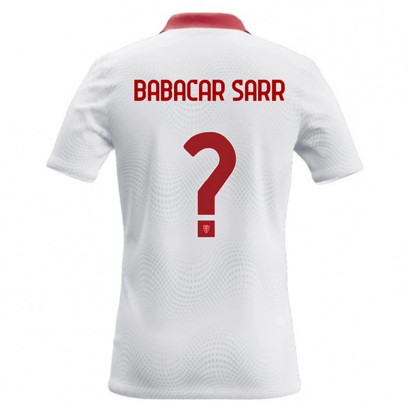 Danxen Mann Pietro Babacar Sarr #0 Hvit Rød Bortetrøye Drakt Trøye 2026/27 Skjorter T-Skjorte