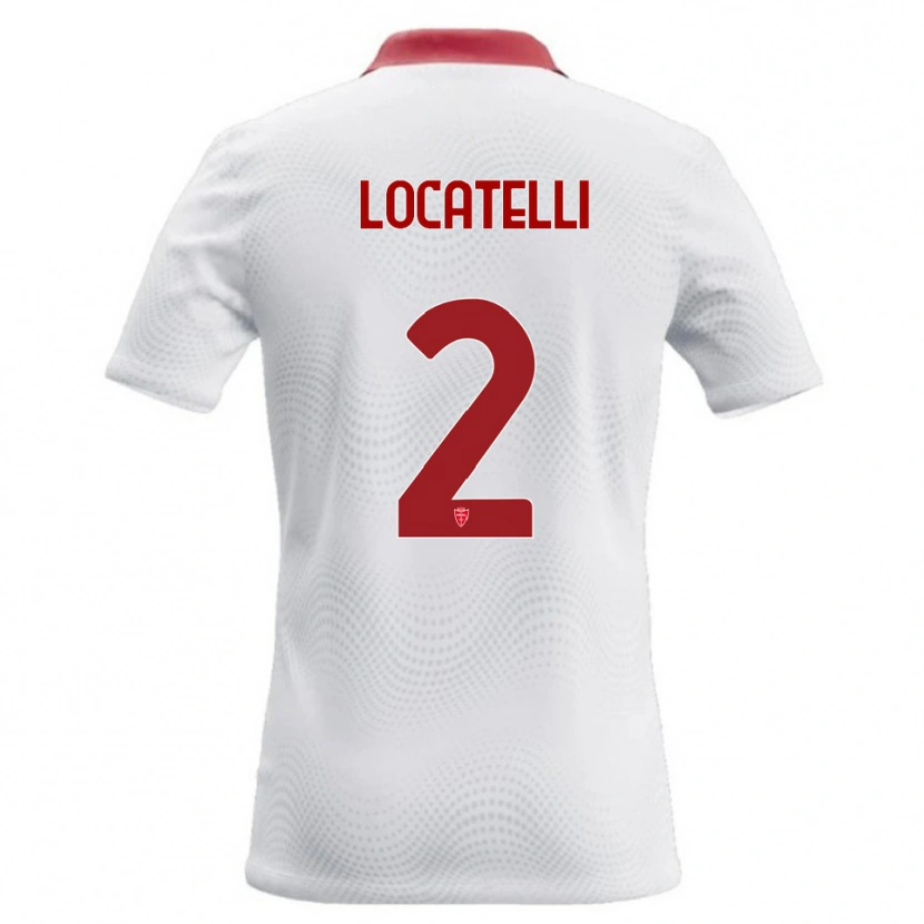 Danxen Mann Gabriel Locatelli #2 Hvit Rød Bortetrøye Drakt Trøye 2026/27 Skjorter T-Skjorte