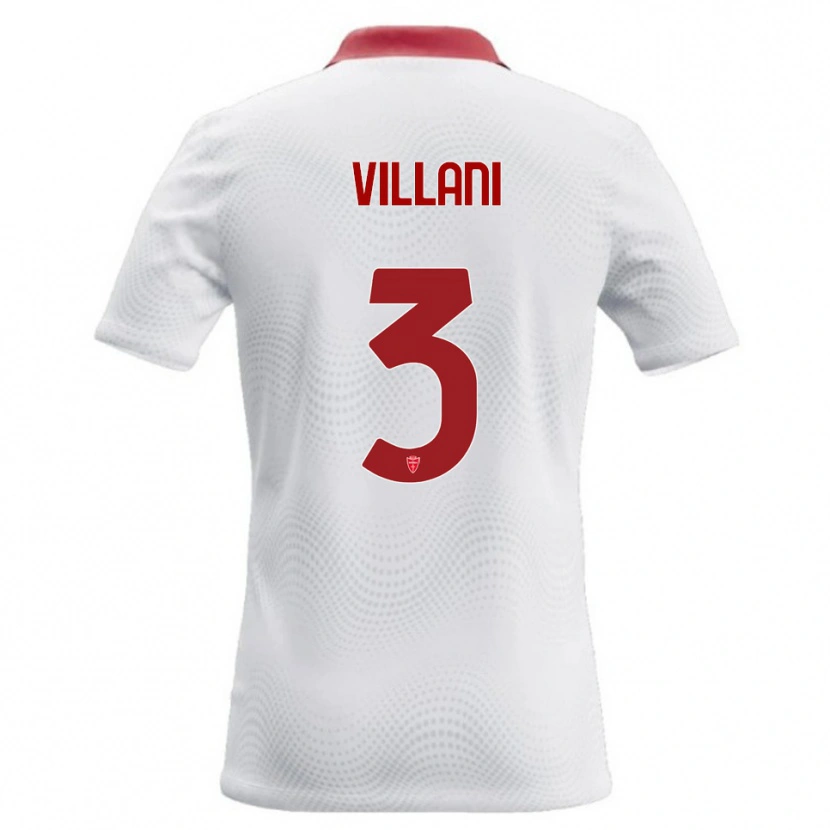 Danxen Mann Matteo Villani #3 Hvit Rød Bortetrøye Drakt Trøye 2026/27 Skjorter T-Skjorte