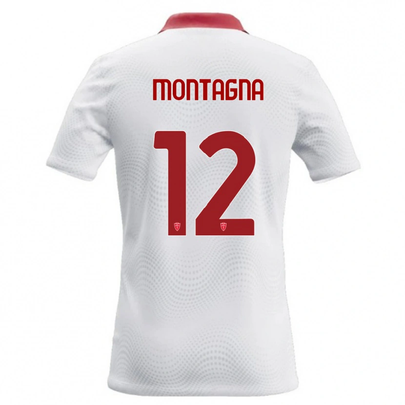 Danxen Mann Jacopo Montagna #12 Hvit Rød Bortetrøye Drakt Trøye 2026/27 Skjorter T-Skjorte