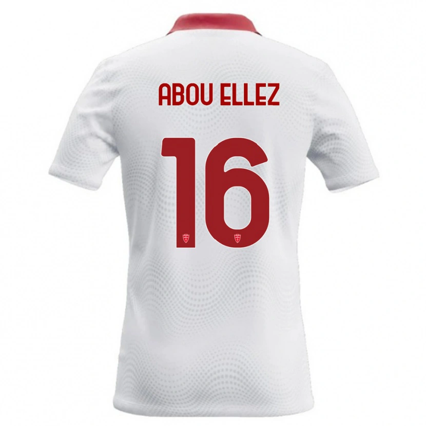 Danxen Mann Amir Abou Elezz #16 Hvit Rød Bortetrøye Drakt Trøye 2026/27 Skjorter T-Skjorte