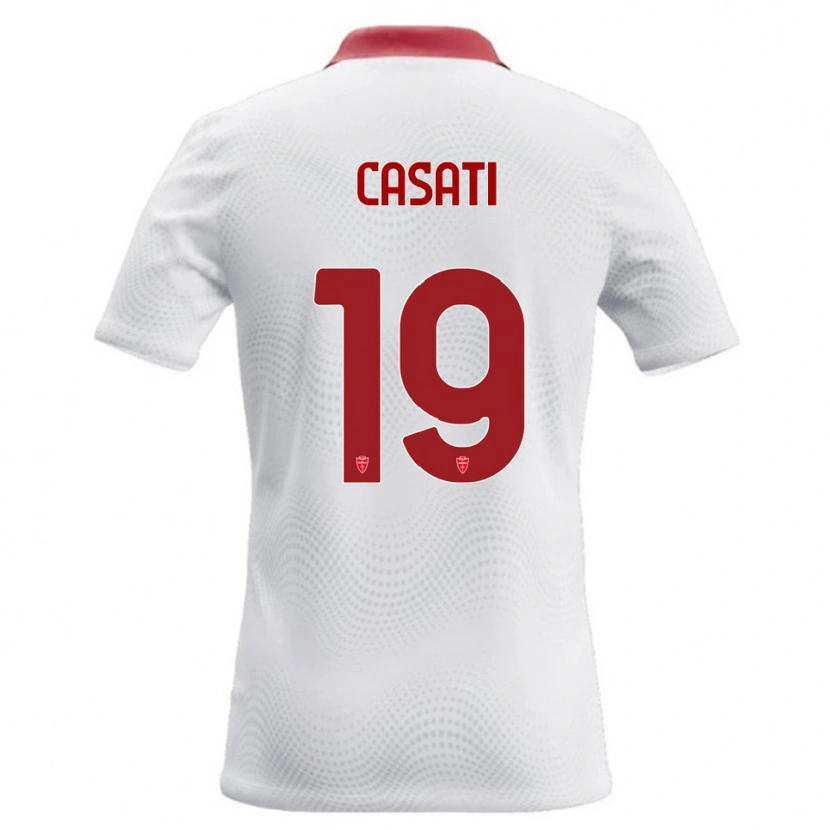 Danxen Mann Leonardo Casati #19 Hvit Rød Bortetrøye Drakt Trøye 2026/27 Skjorter T-Skjorte