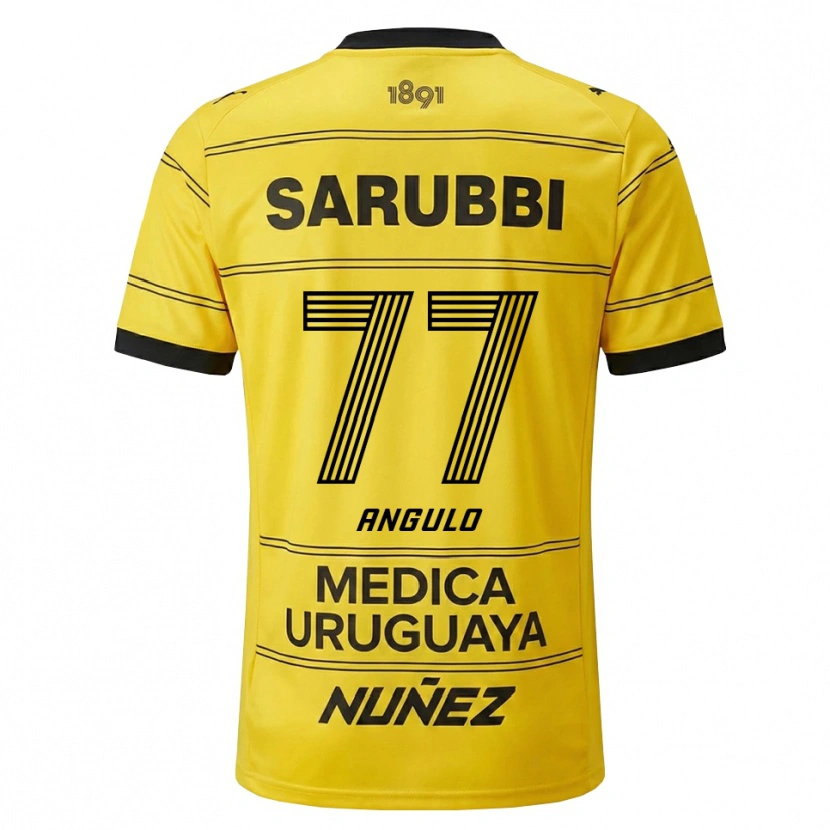 Danxen Mann Luis Angulo #77 Gul Svart Bortetrøye Drakt Trøye 2026/27 Skjorter T-Skjorte