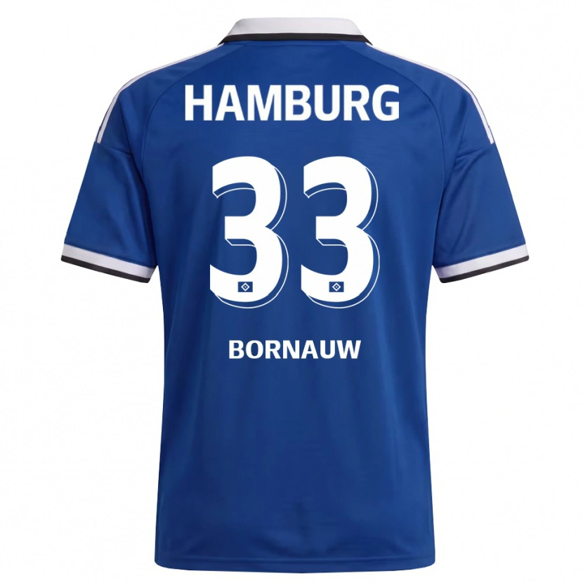Danxen Dame Sebastiaan Bornauw #33 Hvit Blå Bortetrøye Drakt Trøye 2026/27 Skjorter T-Skjorte