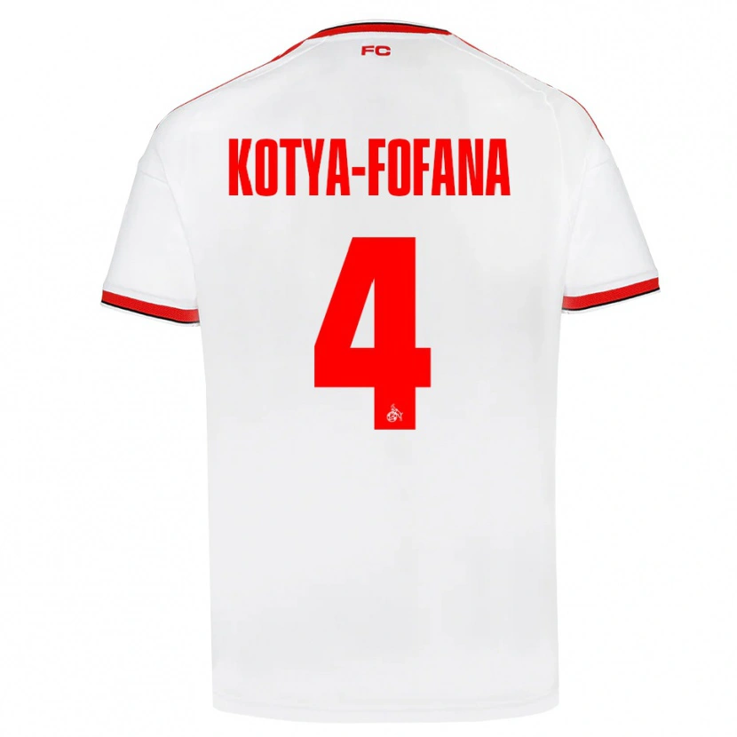 Danxen Dame Assad Kotya-Fofana #4 Hvit Rød Svart Hjemmetrøye Drakt Trøye 2026/27 Skjorter T-Skjorte