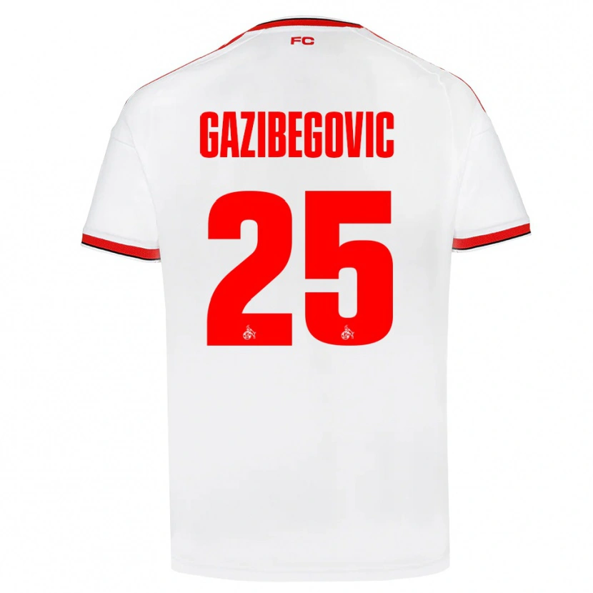 Danxen Dame Jusuf Gazibegovic #25 Hvit Rød Svart Hjemmetrøye Drakt Trøye 2026/27 Skjorter T-Skjorte