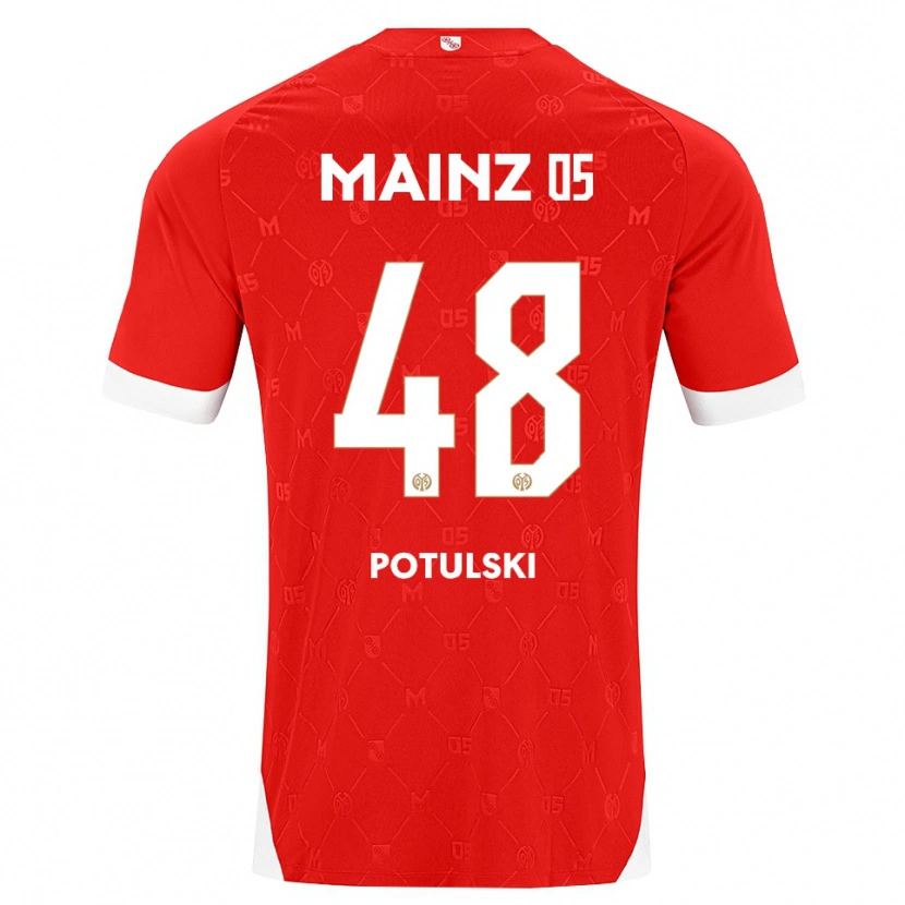 Danxen Dame Kacper Potulski #48 Rød Hvit Hjemmetrøye Drakt Trøye 2026/27 Skjorter T-Skjorte