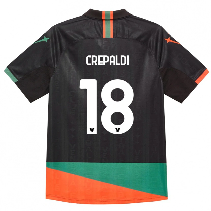 Danxen Dame Nicolò Crepaldi #18 Svart Oransje Grønn Hjemmetrøye Drakt Trøye 2026/27 Skjorter T-Skjorte