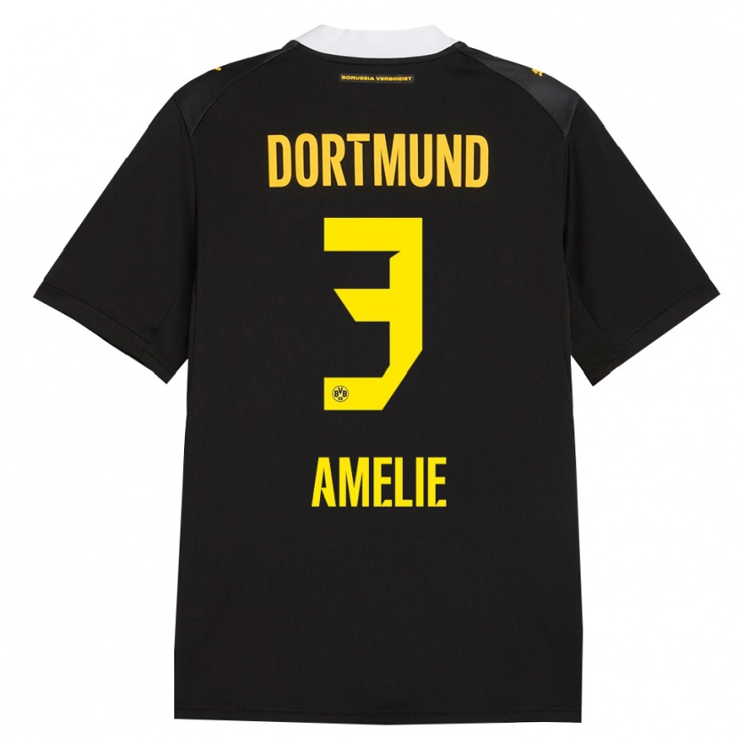 Danxen Dame Berger Amelie #3 Svart Rød Gul Bortetrøye Drakt Trøye 2026/27 Skjorter T-Skjorte