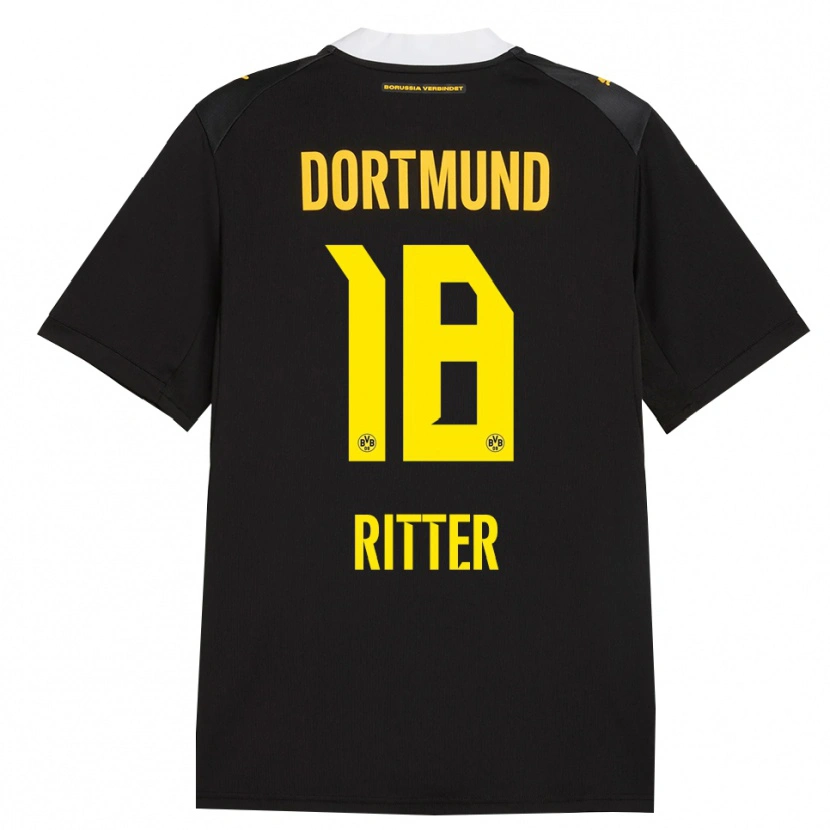 Danxen Dame Roméo Ritter #18 Svart Rød Gul Bortetrøye Drakt Trøye 2026/27 Skjorter T-Skjorte