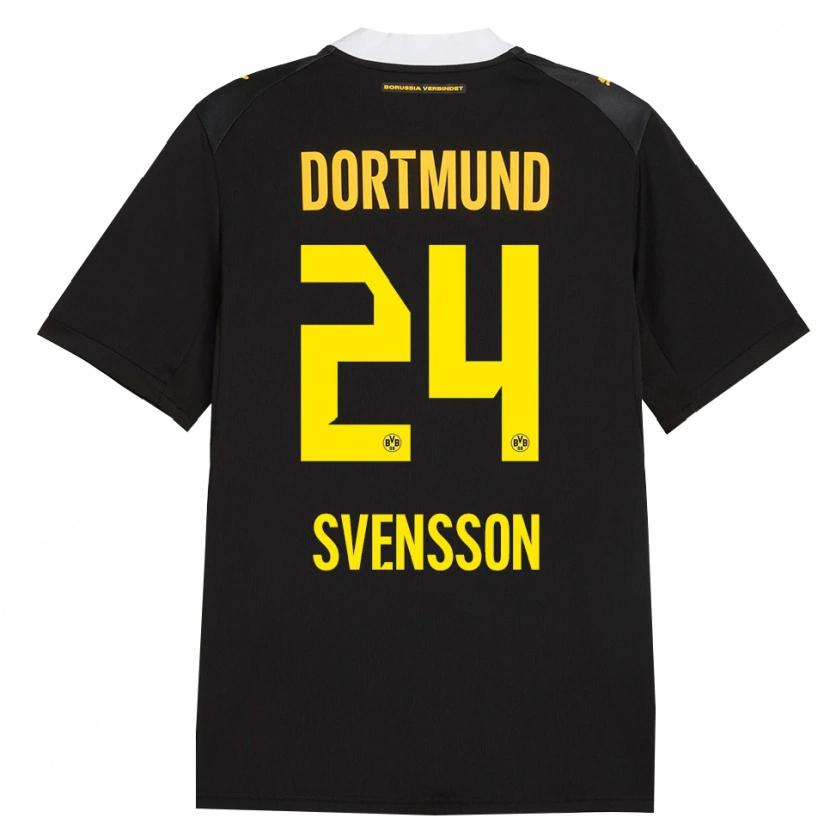Danxen Dame Daniel Svensson #24 Svart Rød Gul Bortetrøye Drakt Trøye 2026/27 Skjorter T-Skjorte