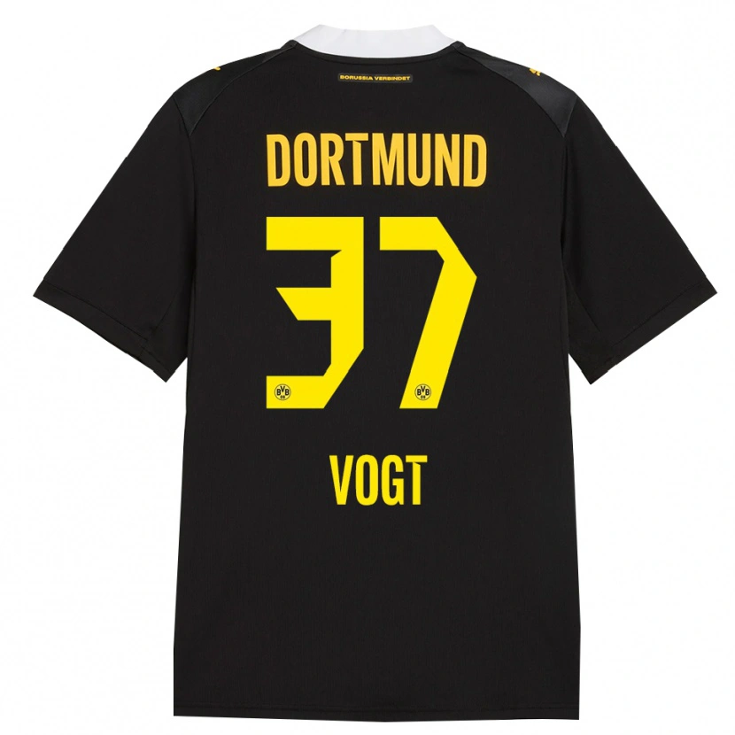 Danxen Dame Levin Vogt #37 Svart Rød Gul Bortetrøye Drakt Trøye 2026/27 Skjorter T-Skjorte