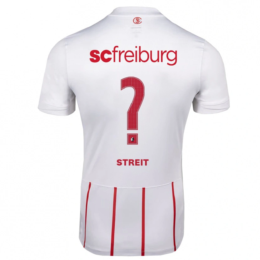 Danxen Dame Nils-Gregor Streit #0 Hvit Rød Gul Bortetrøye Drakt Trøye 2026/27 Skjorter T-Skjorte
