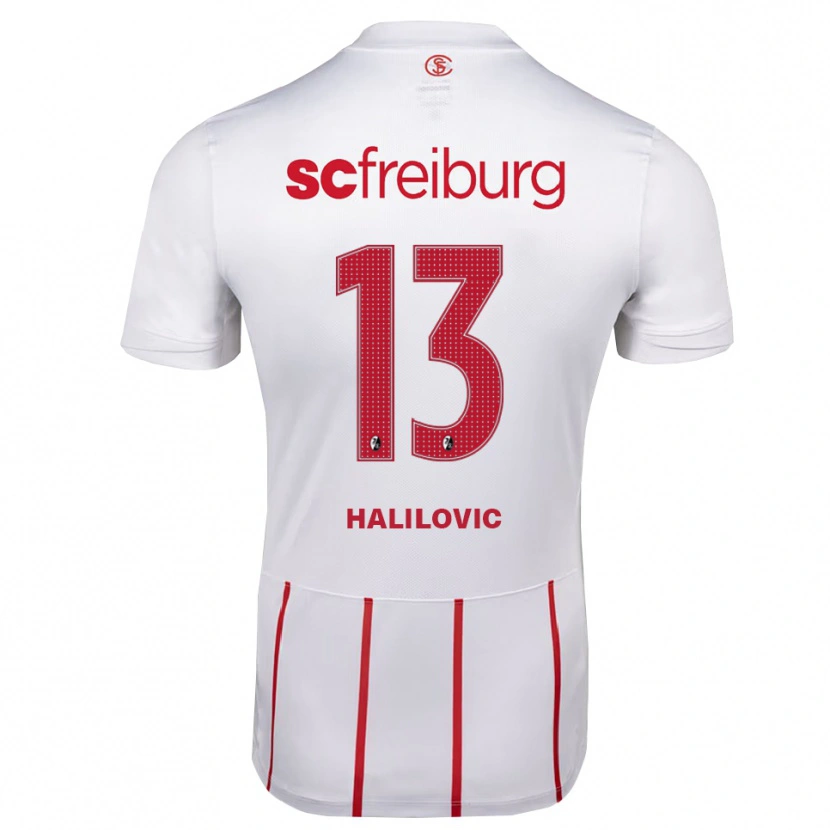 Danxen Dame Anel Halilovic #13 Hvit Rød Gul Bortetrøye Drakt Trøye 2026/27 Skjorter T-Skjorte