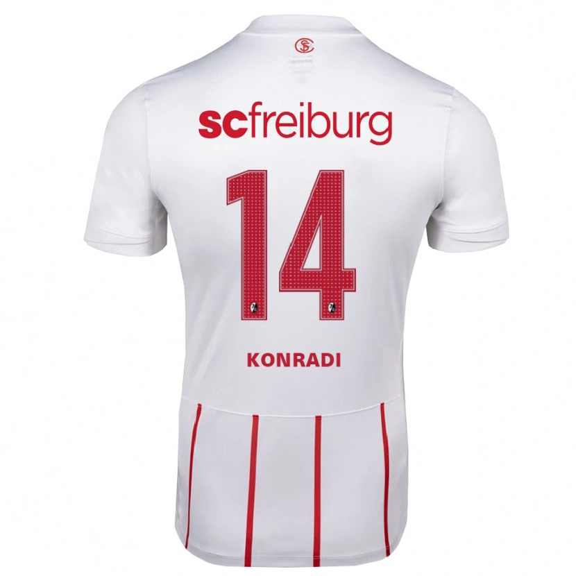 Danxen Dame Lennart Konradi #14 Hvit Rød Gul Bortetrøye Drakt Trøye 2026/27 Skjorter T-Skjorte